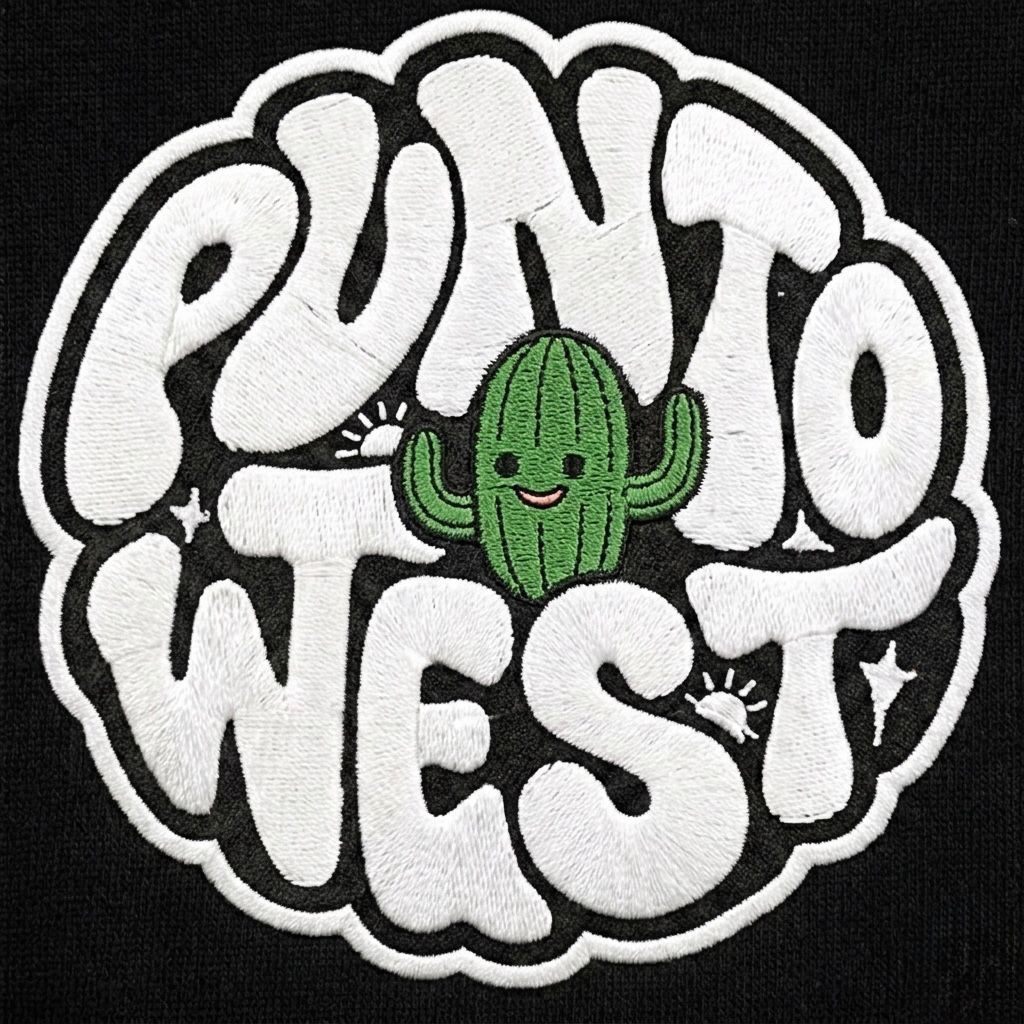 Bordado de Punto West sobre tela negra